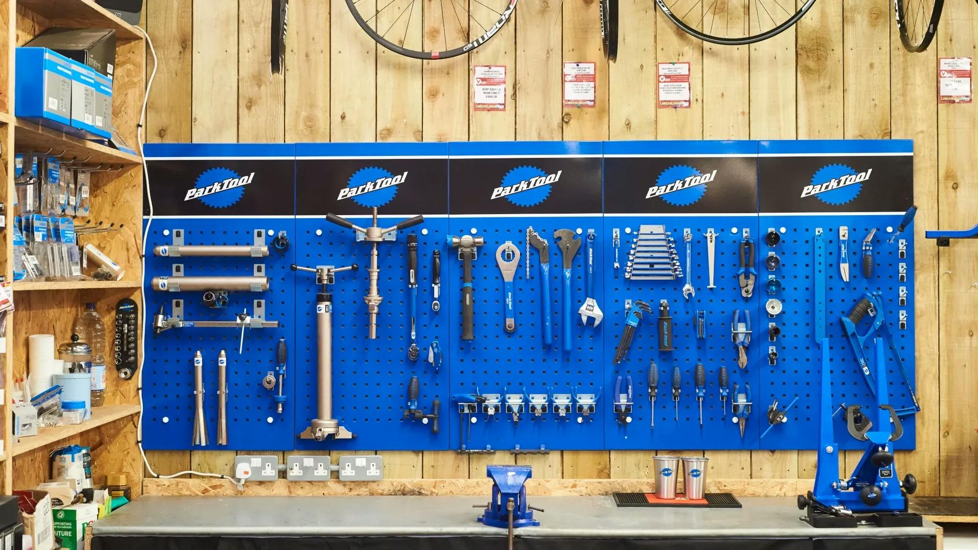 image of a workshop space with park tools